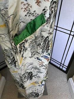 Vintage Mens Silk Japanese Kimono Smoking Jacket Bath Robe 1950's Long Medium M