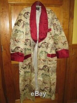 Vintage Mens Silk Japanese Kimono Smoking Jacket Bath Robe 1950's Unique GIFT