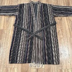 Vintage Missoni Belted Bathrode Gown Unisex Cotton Multicolour Made In Italy
