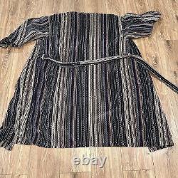 Vintage Missoni Belted Bathrode Gown Unisex Cotton Multicolour Made In Italy