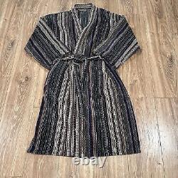 Vintage Missoni Belted Bathrode Gown Unisex Cotton Multicolour Made In Italy