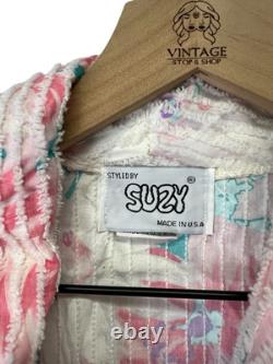 Vintage NEW WITH TAGS Floral Chenille Bathrobe Bath Robe Styled By Suzy Medium