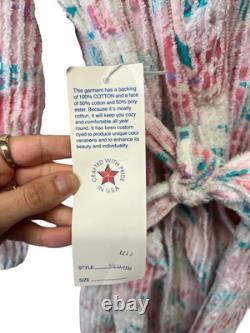 Vintage NEW WITH TAGS Floral Chenille Bathrobe Bath Robe Styled By Suzy Medium