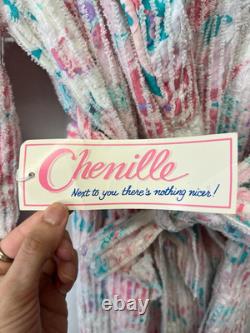 Vintage NEW WITH TAGS Floral Chenille Bathrobe Bath Robe Styled By Suzy Medium