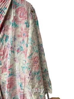 Vintage NEW WITH TAGS Floral Chenille Bathrobe Bath Robe Styled By Suzy Medium