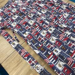 Vintage Neiman Marcus Mens Bath Robe Beach Cotton Striped Made in USA READ