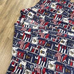 Vintage Neiman Marcus Mens Bath Robe Beach Cotton Striped Made in USA READ