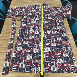 Vintage Neiman Marcus Mens Bath Robe Beach Cotton Striped Made in USA READ