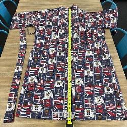 Vintage Neiman Marcus Mens Bath Robe Beach Cotton Striped Made in USA READ