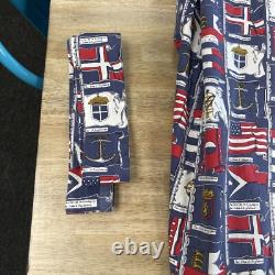 Vintage Neiman Marcus Mens Bath Robe Beach Cotton Striped Made in USA READ