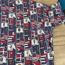 Vintage Neiman Marcus Mens Bath Robe Beach Cotton Striped Made in USA READ