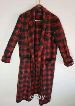 Vintage Pendleton Robe Plaid Wool Rare Tartan Red Green Size Medium