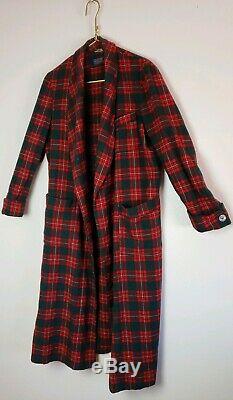 Vintage Pendleton Robe Plaid Wool Rare Tartan Red Green Size Medium