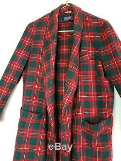 Vintage Pendleton Robe Plaid Wool Rare Tartan Red Green Size Medium