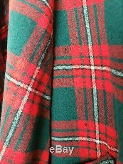 Vintage Pendleton Robe Plaid Wool Rare Tartan Red Green Size Medium