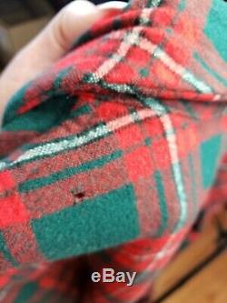 Vintage Pendleton Robe Plaid Wool Rare Tartan Red Green Size Medium