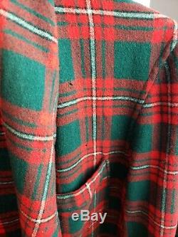 Vintage Pendleton Robe Plaid Wool Rare Tartan Red Green Size Medium