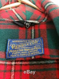 Vintage Pendleton Robe Plaid Wool Rare Tartan Red Green Size Medium