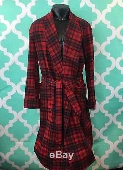 Vintage Pendleton Robe Red Plaid Wool Matheson Tartan Bathrobe Red Green Mens L