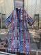 Vintage Pierre Cardin Hooded Bathrobe Robe Men's Cotton Terry Unique Print As Is