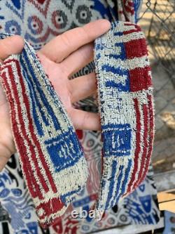 Vintage Pierre Cardin Hooded Bathrobe Robe Men's Cotton Terry Unique Print As Is