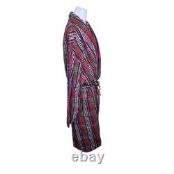 Vintage Polo Ralph Lauren Cotton Long Bath Robe Mens Size L XL Red Plaid