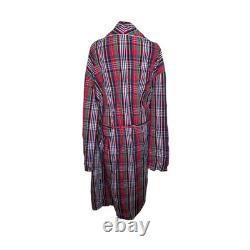 Vintage Polo Ralph Lauren Cotton Long Bath Robe Mens Size L XL Red Plaid