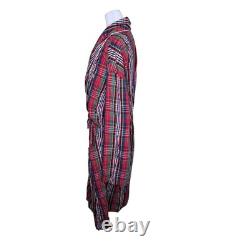Vintage Polo Ralph Lauren Cotton Long Bath Robe Mens Size L XL Red Plaid