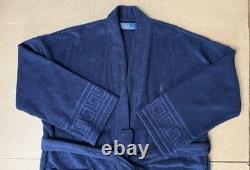 Vintage Polo Ralph Lauren Men's Navy Plush Belted Bathrobe One Size