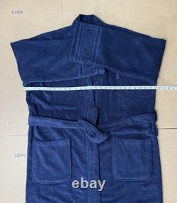 Vintage Polo Ralph Lauren Men's Navy Plush Belted Bathrobe One Size