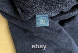 Vintage Polo Ralph Lauren Men's Navy Plush Belted Bathrobe One Size