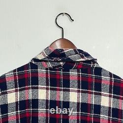 Vintage Polo Ralph Lauren Mens Bath Sleep Robe Size S/M Plaid Flannel Tie Around