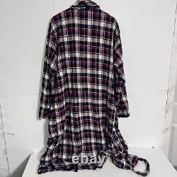 Vintage Polo Ralph Lauren Mens Bath Sleep Robe Size S/M Plaid Flannel Tie Around