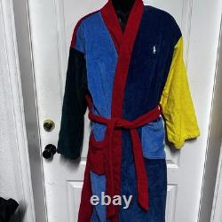 Vintage Polo Ralph Lauren Terrycloth Bathrobe ColorBlock one size