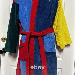 Vintage Polo Ralph Lauren Terrycloth Bathrobe ColorBlock one size