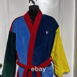 Vintage Polo Ralph Lauren Terrycloth Bathrobe ColorBlock one size