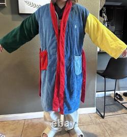 Vintage Polo Ralph Lauren Terrycloth Bathrobe ColorBlock one size