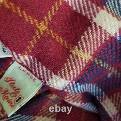 Vintage State O Maine Wool Tartan Plaid Bath Robe Tie Sash Belted Mens L 50s