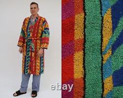 Vintage Striped Shower Robe / mens Size M L / Belted