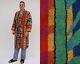 Vintage Striped Shower Robe / mens Size M L / Belted
