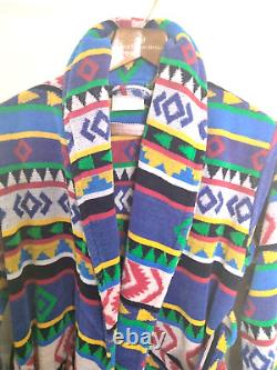 Vintage TJ Lawford Southwestern Bathrobe Size Medium Colorful Belted Pockets