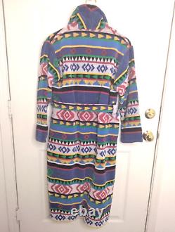 Vintage TJ Lawford Southwestern Bathrobe Size Medium Colorful Belted Pockets