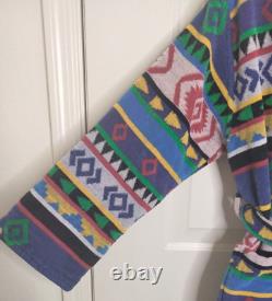 Vintage TJ Lawford Southwestern Bathrobe Size Medium Colorful Belted Pockets