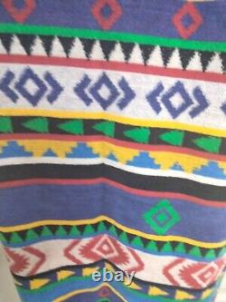 Vintage TJ Lawford Southwestern Bathrobe Size Medium Colorful Belted Pockets