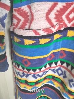 Vintage TJ Lawford Southwestern Bathrobe Size Medium Colorful Belted Pockets