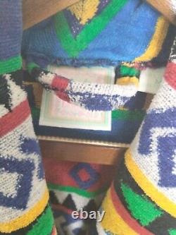 Vintage TJ Lawford Southwestern Bathrobe Size Medium Colorful Belted Pockets