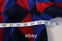 Vintage belted Robe Mens Argyle 90s Terry Cloth Towel Bath Heavyweight OSFA