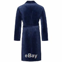 Vossen Men's Bathrobe Sauna Coat Dressing Gown Rossano Navy Blue