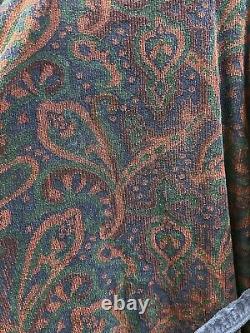 Vtg 1990s Christian Dior Le Connaisseur Bathrobe Terry Cloth Blue Red Paisley OS