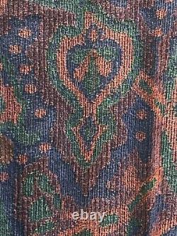 Vtg 1990s Christian Dior Le Connaisseur Bathrobe Terry Cloth Blue Red Paisley OS